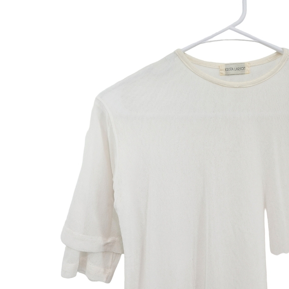 Krista Larson Women's Mesh Overlay Short Sleeves Top - OS - Picture 2 of 5